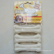 Dog Chew 4.5" White Bleached Pressed Bone Dog Food